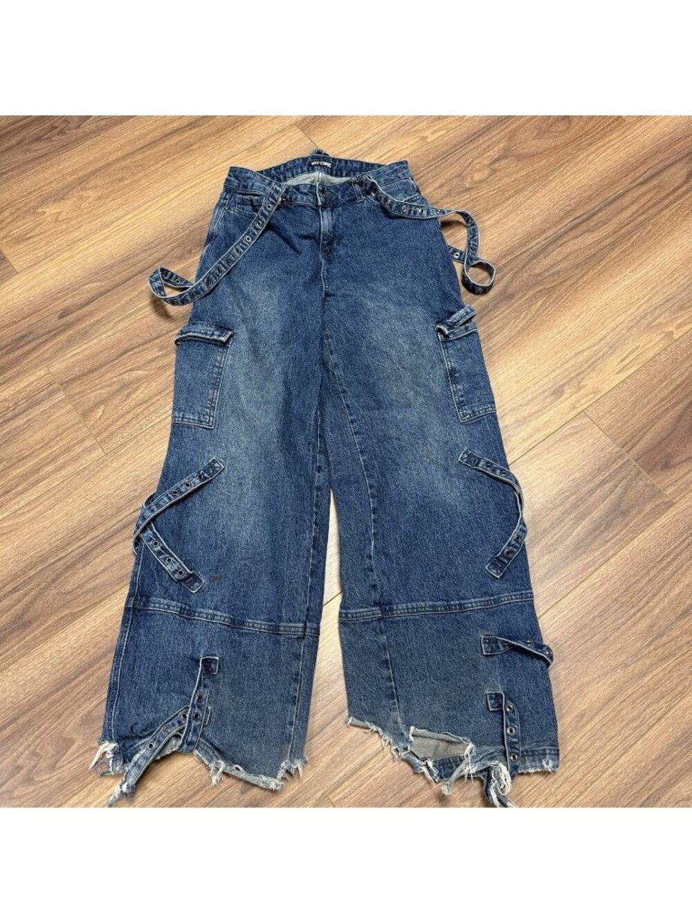 Hot Topic Womens Baggy Denim Jeans Rave Goth Grunge Cyber Wear Size 9